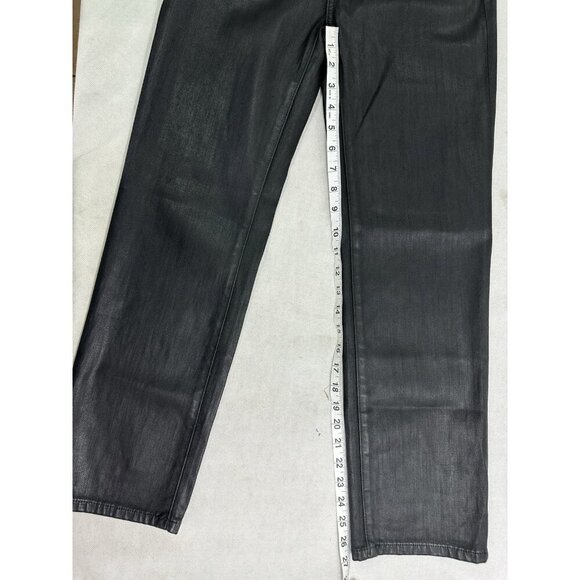 DL1961 Patti Ankle High Rise Straight Leg Jeans Black Coated 25 NWT - Picture 8 of 10